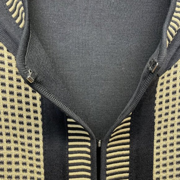 Misook Knit Cardigan Womens Small Black Geometric Long Sleeve Colorblock - Picture 3 of 9